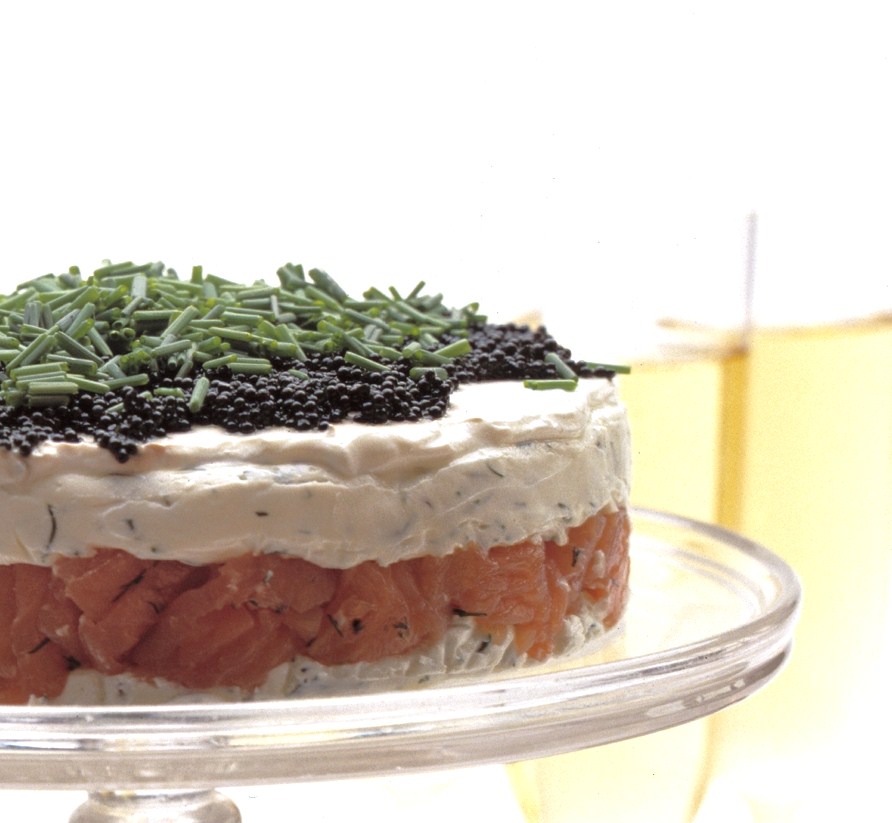 Culinary Thymes Smoked Salmon & Caviar Torte